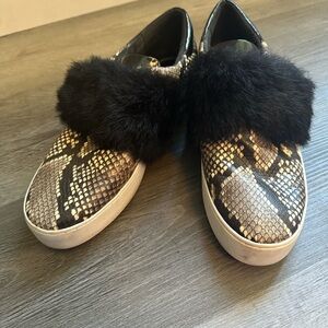 Michael Kors Brown and Black Sneakers with Snake Print